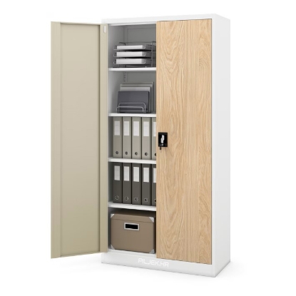Picture of UREDSKI METALNI ORMAR BP-DM01 (BIJELA/HRAST)